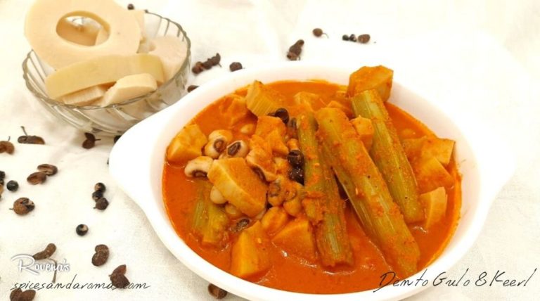 Dento Gulo and Keerl – Amaranth Stem, Lobia Beans and Bamboo Shoots