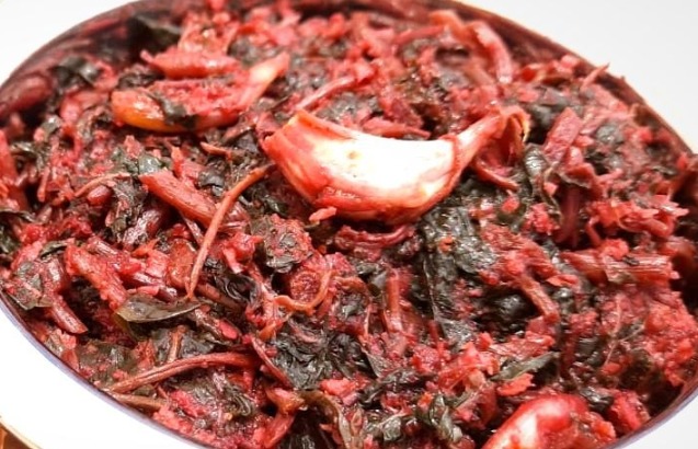 Red Amaranth / Tambdi Bhaji Stir Fry - A Healthy Powerhouse