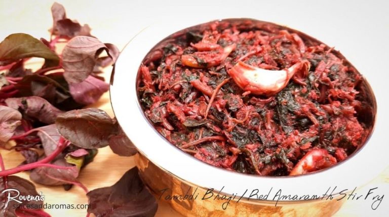Red Amaranth / Tambdi Bhaji Stir Fry – A Healthy Powerhouse