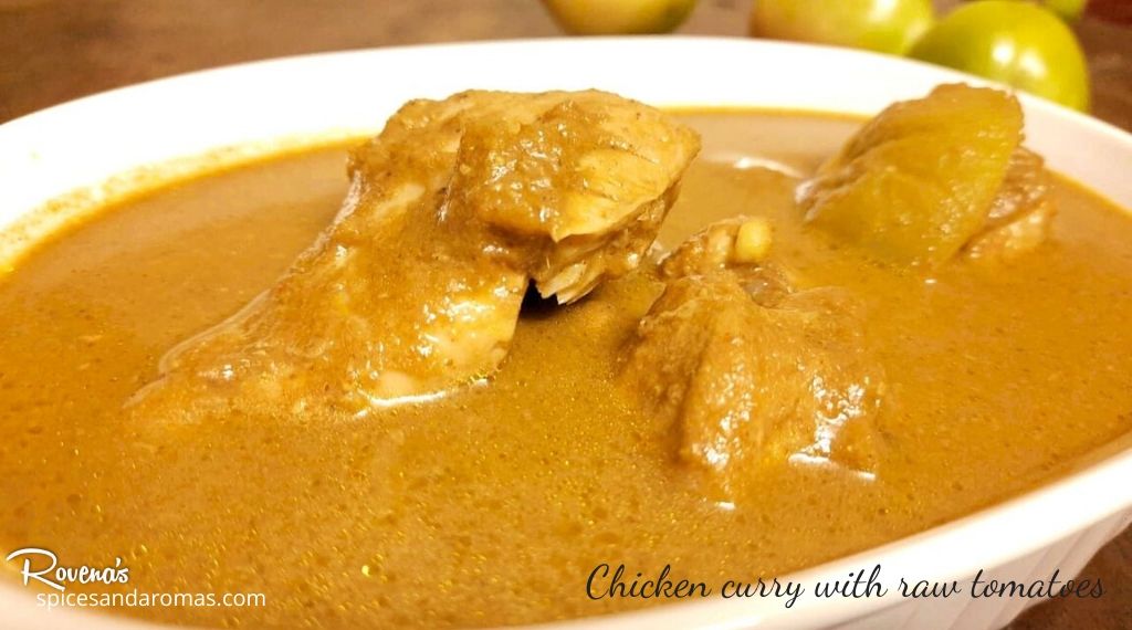Chicken curry with raw tomatoes